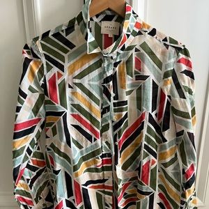 Sezane Pierro Shirt, size 42 geometric print